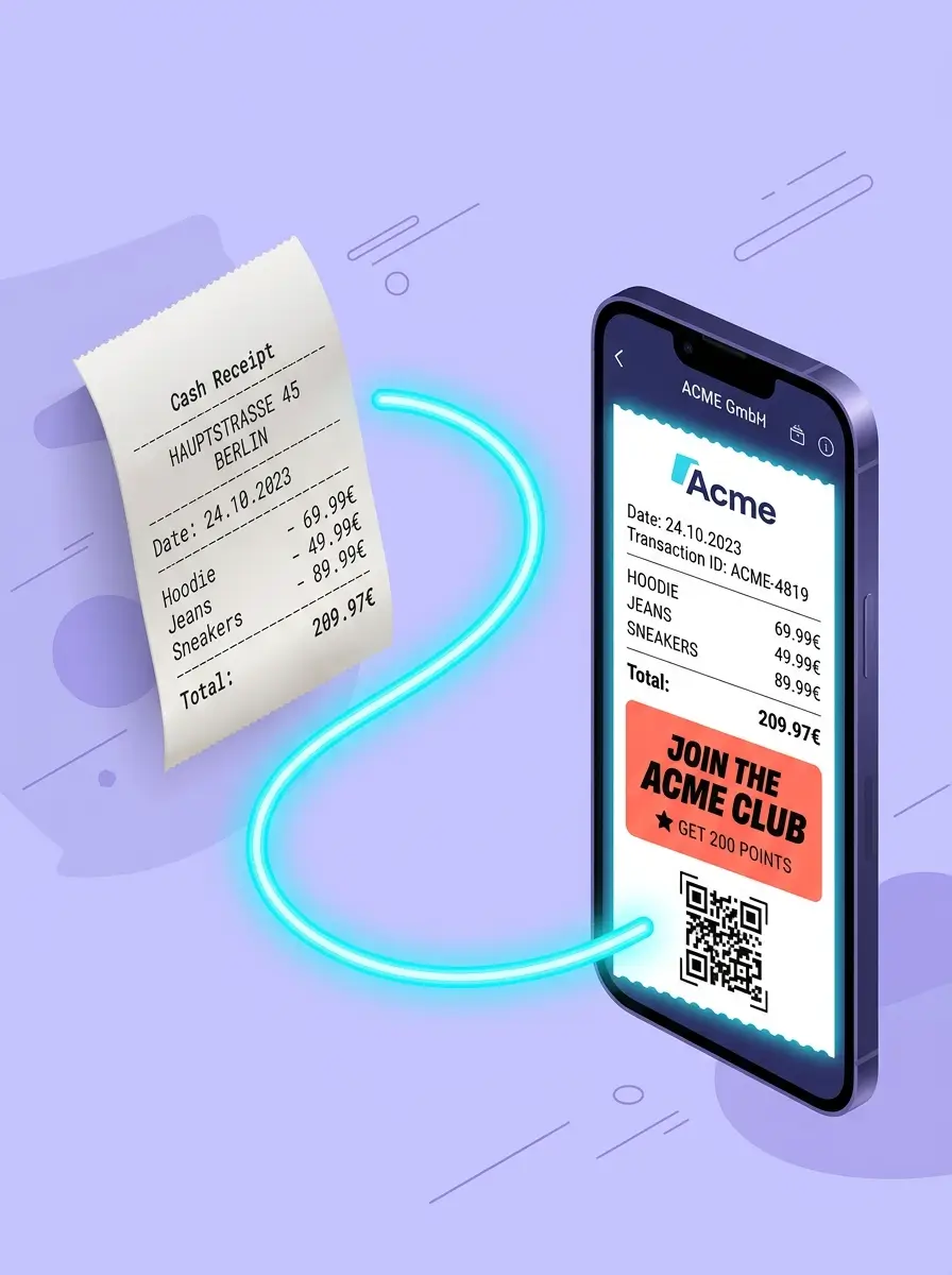 Digital vs paper receipt