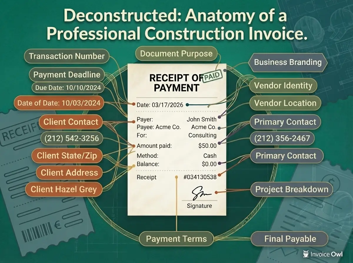 Anatomy of a receipt template